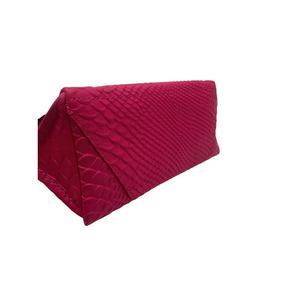 Ampersand As Apostrophe Neon Pink Python Micro Tote Leather NWT‎